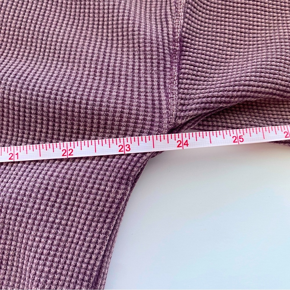 Anthropologie Daily Practice Washed Cranberry Waffle Long Sleeve Shirt, … - Picture 9 of 10